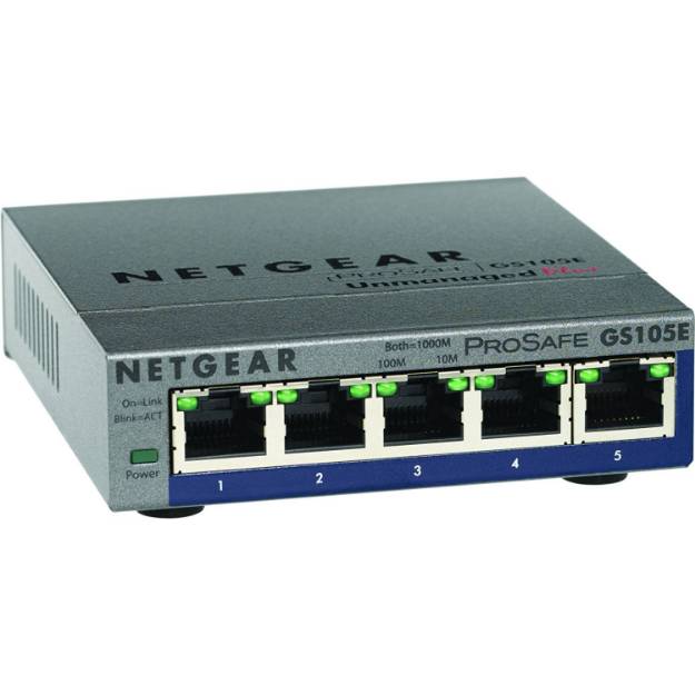 Picture of Netgear GS105E-200NAS - NETGEAR 5 Port Gigabit Smart Switch