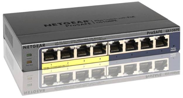 Picture of Netgear GS108PE-300NAS - 8 Port Gigabit Switch with 4 POE