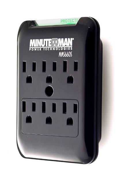 Picture of MINUTEMAN UPS MMS660S - 6 Outlet Wall Tap Surge Suppressor, 540J