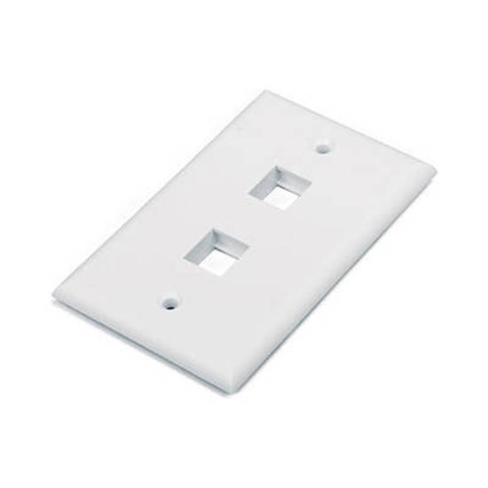 Picture of HYPERLINE HY-FP-U-2-WH - 2 PORT FACE PLATE WHITE