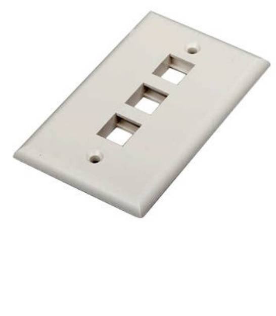 Picture of HYPERLINE HY-FP-U-3-WH - 3 PORT FACE PLATE WHITE
