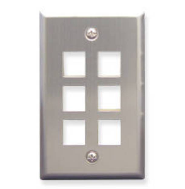 Picture of ICC FACE-6-SS - IC107SF6SS 6 Port Face Stainless Steel