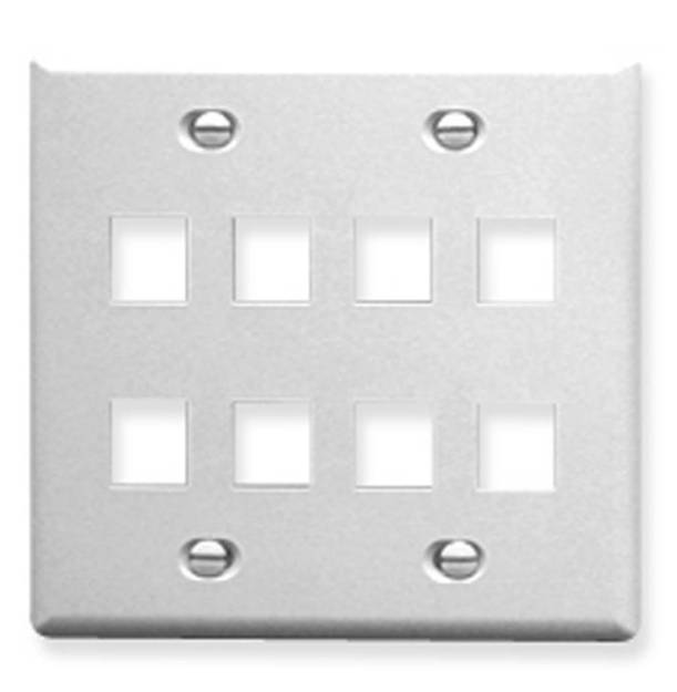 Picture of ICC FACE-8-WH - IC107FD8WH - 8 Port Face White, 2-Gang