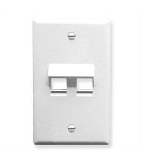 Picture of ICC IC107DA2WH - FACEPLATE, ANGLED, 1-GANG, 2-PORT, WHITE