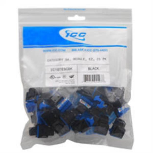 Picture of ICC IC107F5CBK - MODULE, CAT 5e, HD, 25 PK, BLACK