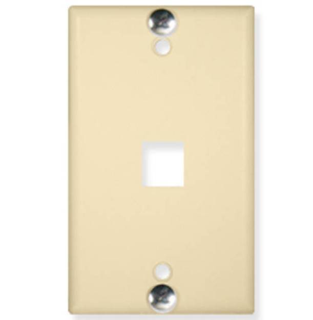 Picture of ICC IC107FFWIV - WALL PLATE, PHONE, FLUSH, 1-PORT, IVORY