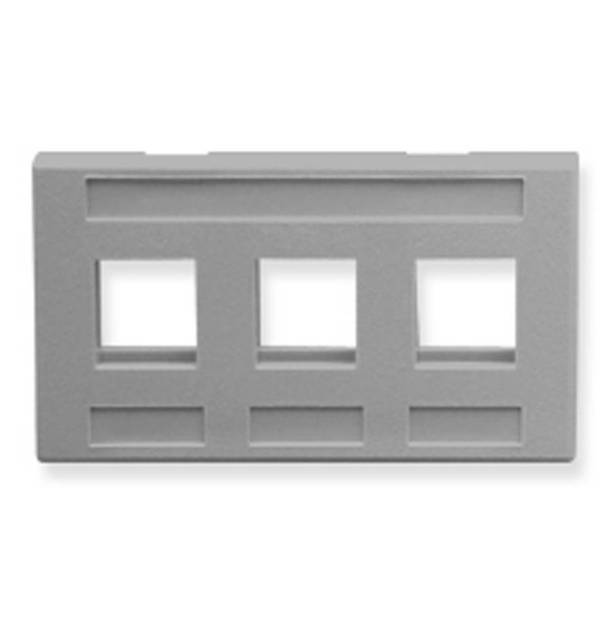 Picture of ICC IC107FM3GY - FACEPLATE, FURNITURE, 3-PORT, GRAY
