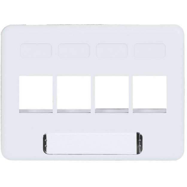 Picture of ICC IC107FN4WH - FACEPLATE, FURNITURE, NEMA, 4-PORT WHITE