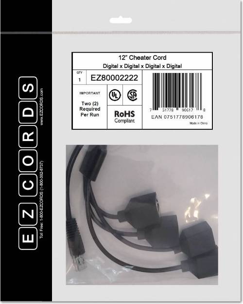 Picture of EZCORDS EZ80002222 - 4 Digital Cheater Cord
