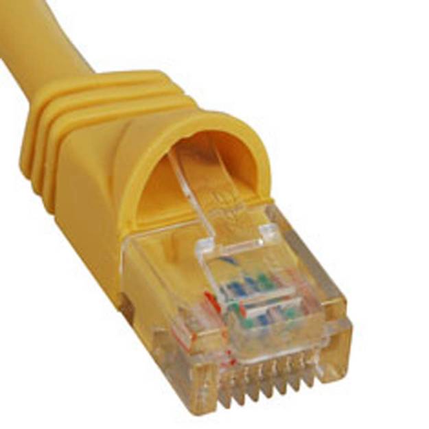 Picture of ICC ICPCSJ01YL - PATCH CORD, CAT 5e, MOLDED BOOT, 1' YL