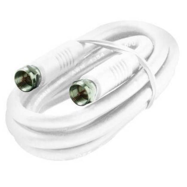 Picture of Steren 205-415WH - 6' F-F White RG6/UL Cable