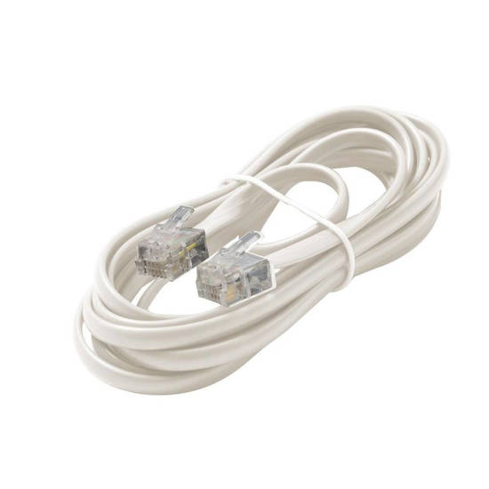 Picture of Steren 304-015WH - 4C 15' White Modular Line Cord