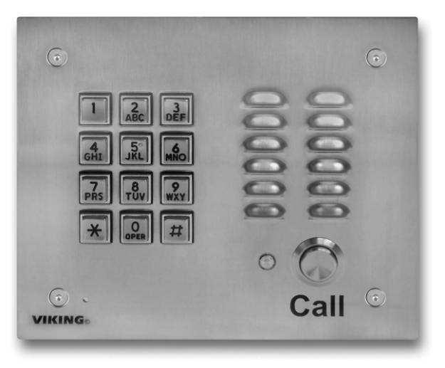 Picture of Viking Electronics K-1700-3EWP - SS Handsfree Phone W/ Key Pad 