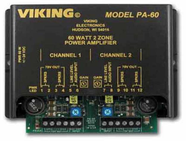 Picture of Viking Electronics PA-60 - 60W Compact Two Zone Amplifier