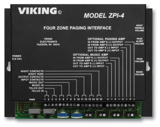 Picture of Viking Electronics ZPI-4 - Viking Multi-Zone Paging INterface
