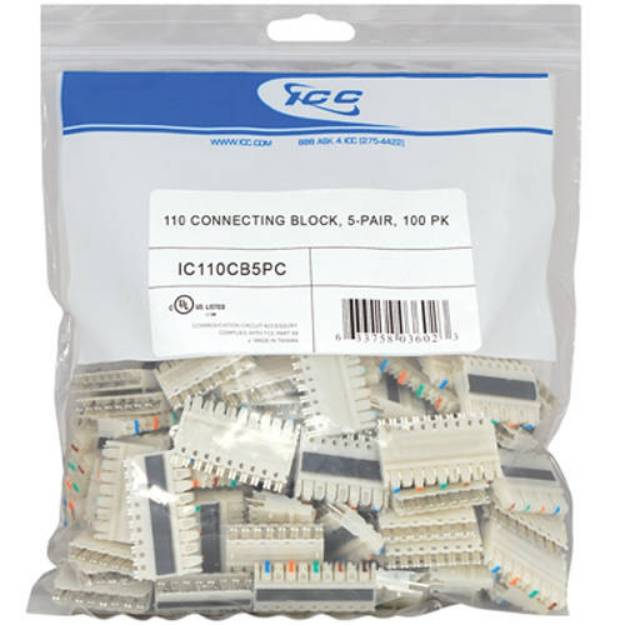 Picture of ICC IC110CB5PC - 110 CONNECTING BLOCK, 5-PAIR, 100 PK