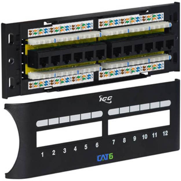 Picture of ICC ICMPP12F6E - PATCH PANEL, CAT 6 FRONT, 12 PORT