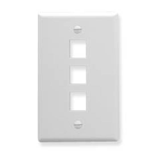 Picture of ICC IC107LF3WH - FACEPLATE, OVERSIZED, 3-PORT, WHITE