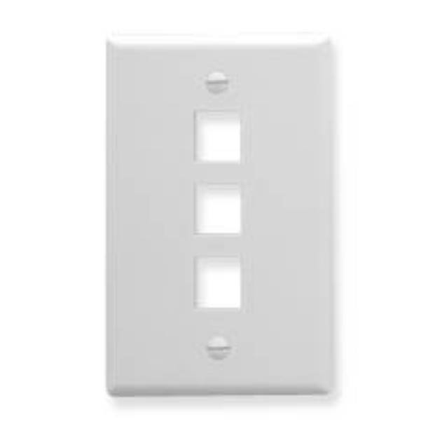 Picture of ICC IC107LF3WH - FACEPLATE, OVERSIZED, 3-PORT, WHITE