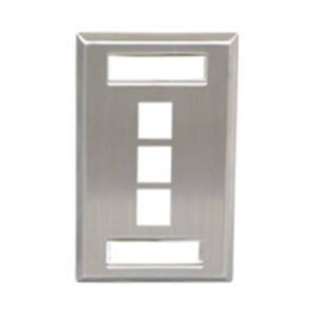 Picture of ICC IC107S03SS - FACEPLATE, ID, STAINLESS, 1-GANG, 3-PORT